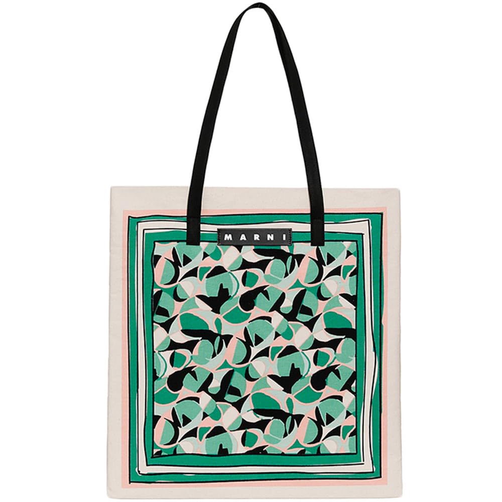 マルニ トートバッグ フラワーカフェ グリーン MARNI マルニフラワーカフェ トートバッグ ストライプ メッシュ